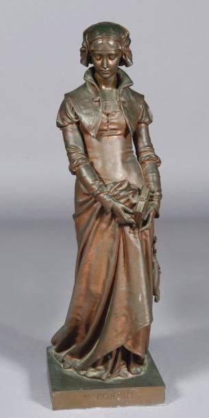 D'après Eugène Antoine AIZELIN(1810-1892) Marguerite Bronze à patine brune, titrée...