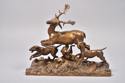 Christophe FRATIN (1810-1864) Christophe FRATIN (1810-1864)

Chasse au daim

Bronze...