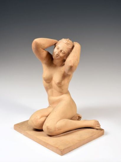 T. RIOH (XXème siècle) T. RIOH (XXème siècle)

Femme nue assise les bras levés

Sculpture...