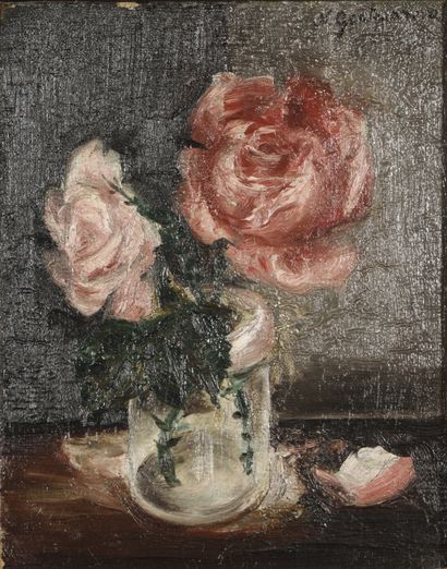 Natalia GONTCHAROVA (1881-1962) Natalia GONTCHAROVA (1881-1962)
Vase de rose
Huile...