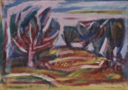Elvire JAN (1904-1996) Elvire JAN (1904-1996)
Composition aux arbres, 1944
Huile...