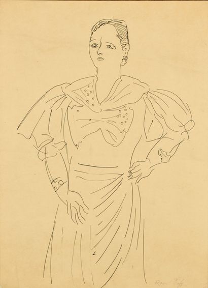 Raoul DUFY (1877-1953) Raoul DUFY (1877-1953)
Portrait de Femme
Encre sur papier,...