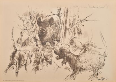 Maurice PARENT (1930) Maurice PARENT (1930)

Chiens de chasse

Ensemble de 4

gravures,...