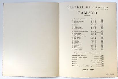 Rufino TAMAYO (1899 – 1911) Rufino TAMAYO (1899 – 1911)
Tête, 1958
Lithographie en...