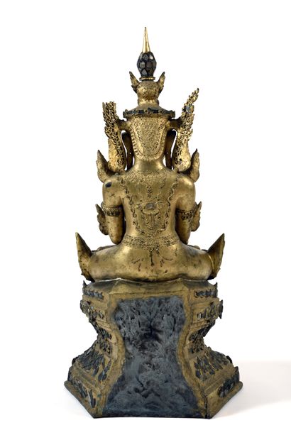 null Buddha
Myanmar (Birmanie), circa XIXe - XXe siècle
Laque sèche et éclats de...