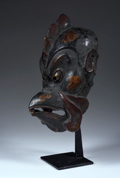 null Masque de Gigaku figurant Karura (Garuda)
Japon, début du XXe siècle
Bois, enduit...