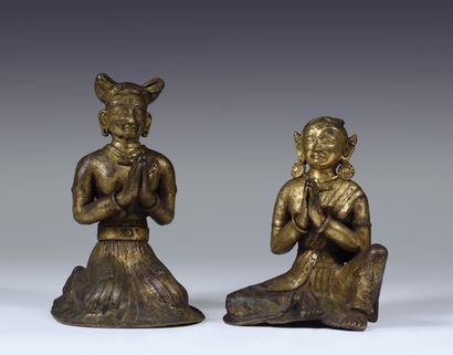 null Couple de donateurs
Népal, circa XVIIIe - XIXe siècle
Alliage cuivreux doré,
H....