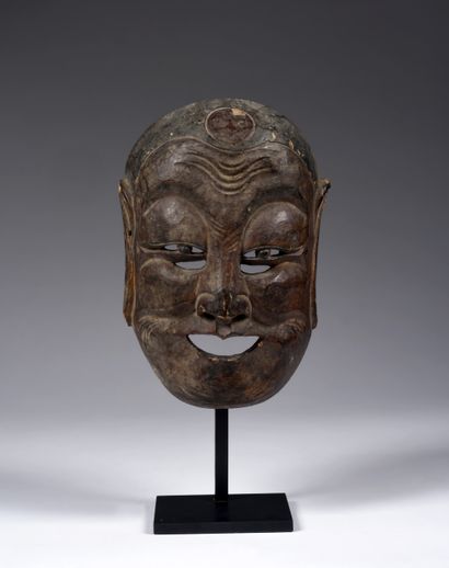 null Masque de théâtre Nuo figurant
un moine bouddhiste souriant
Chine du Sud-Ouest,...