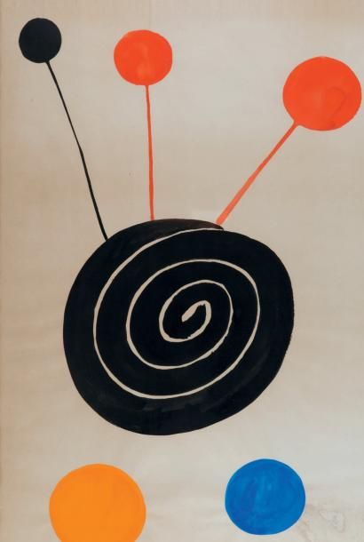 ALEXANDRE CALDER 1898-1976 Composition abstraites Encre et gouache sur papier, signé...