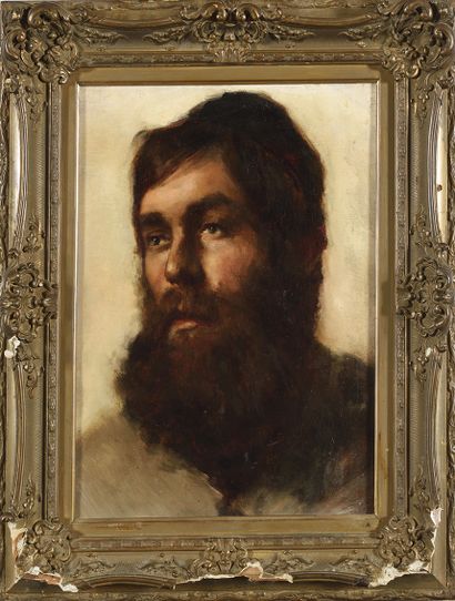 XXe XXe
Portrait d'homme à la barbe 
Huile sur toile non signée 
44 x 34 cm