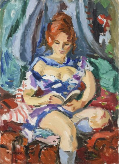 Pierre CORNU (1895-1996) Pierre CORNU (1895-1996)
Femme à la lecture
Huile sur toile,...