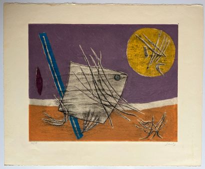 Henri Goetz (1909 – 1989) Henri Goetz (1909 – 1989) 
Composition 
Gravure en couleur...