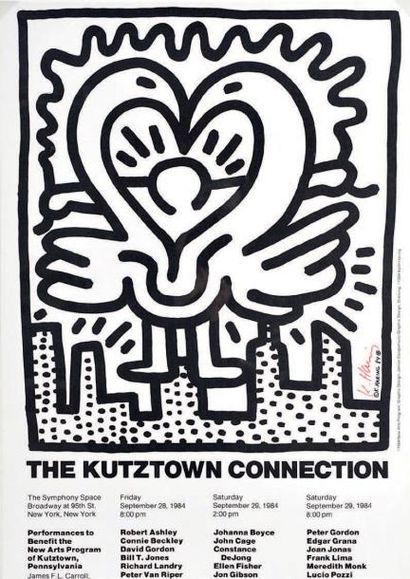 Keith Haring (1958-1990) New arts program in Kutztown connection, 1984
Poster signé...