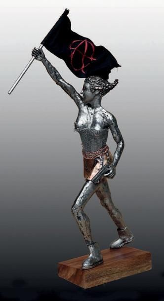 DNTT (Britannique, né en 1960) Liberty, 2014
Sculpture en acier, cuivre et tissu,
signée...
