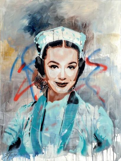 BTOY (Espagnole, née en 1977) Mademoiselle l’infirmière
Peinture aérosol et acrylique...