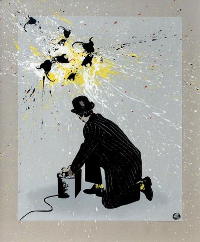 NICK WALKER (Britannique, né en 1969) Ratatouille, 2008
Peinture aérosol sur papier,
signé...