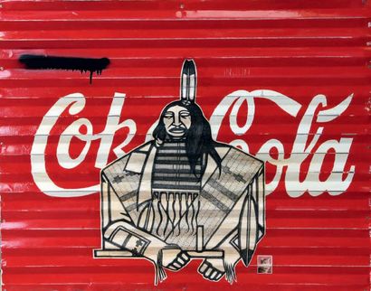 DATE FARMERS (Américain, Mexicain) Coka Cola, 2007
Acrylique et collage sur métal...