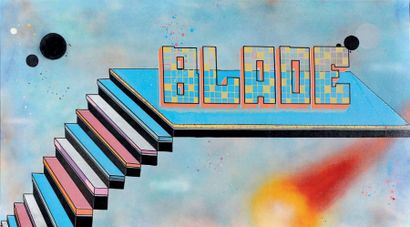 BLADE (Américain, né en 1957) Steps Above the Rest, 1986
Peinture aérosol et technique...