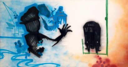DONDI WHITE (1961 - 1998) Blue Skies, 1983
Peinture aérosol sur toile, signée, datée...