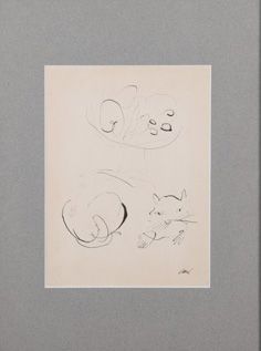 Clavé Antoni (1913-2005) Le chat Encre sur papier, signé en bas à droite 23,5 x 17,5...