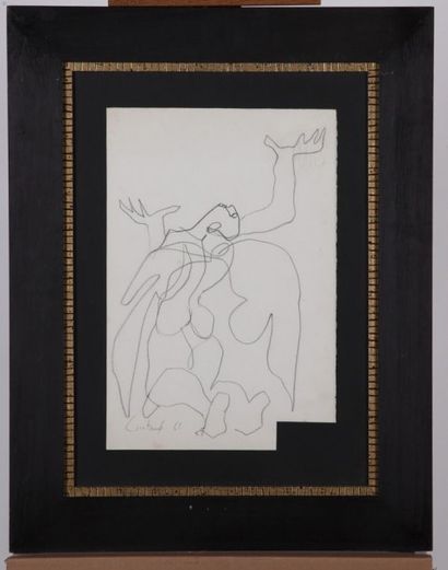 COUTAUD Lucien (1904-1977) Femme, 1968 Crayon gras sur papier découpé, signé et daté...
