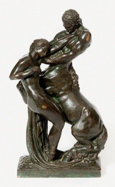 TRAVERSE Pierre (1892-1979) Nymphe et Centaure. Bronze à patine brune. Alexis Rudier...