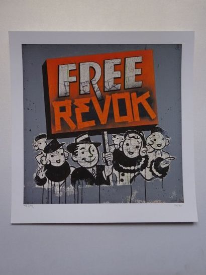 BASK Free Revok

Sérigraphie en couleurs sur papier, numéroté 26/30 en bas à droite...