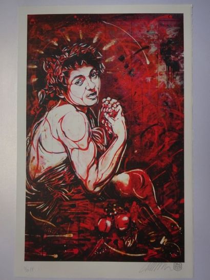 C215 (Français, né en 1973) Bacchus (rouge)

Sérigraphie en couleurs sur papier,...