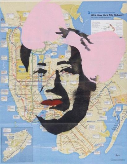 DEATH NY Map, Pink Mao, 2012

Technique mixte sur map

Datée et signée en haut à...
