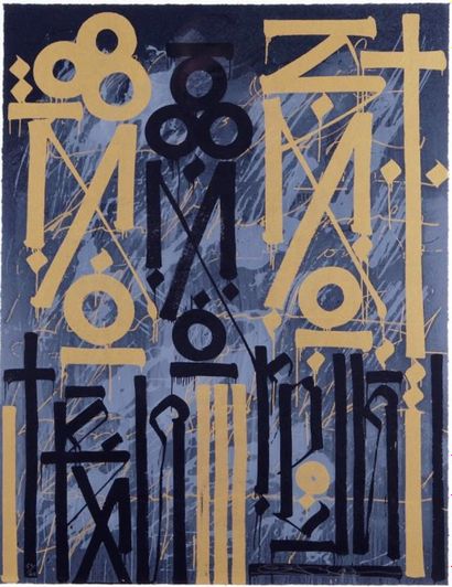 RETNA (Américain, né en 1979) Eastern realm (version or), 2014
Sérigraphie en couleurs...