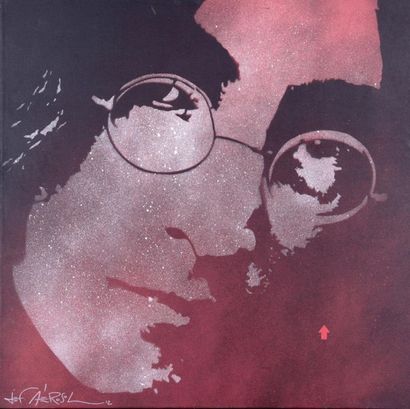 JEF AEROSOL (Français né en 1957) John Lennon, 2012
Peinture aérosol sur toile, datée...