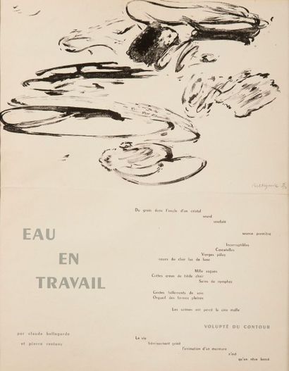 Claude BELLEGARDE (Né en 1927) 

EAU EN TRAVAIL, 1956

Lithographie sur un poème...