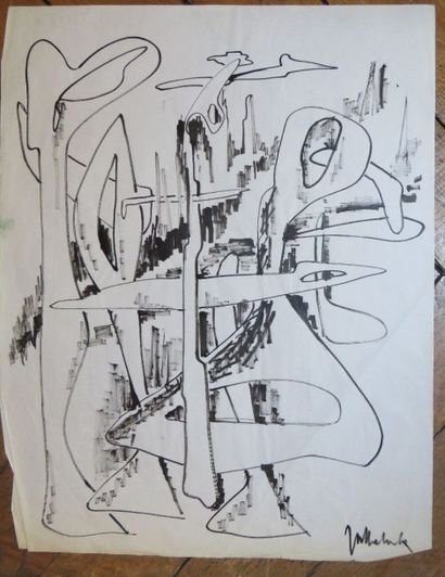 Jos DECOCK (1934-2010) Composition

Encre sur papier signé en bas à droite

56 x...