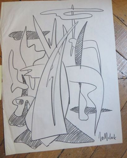 Jos DECOCK (1934-2010) Composition

Fusain sur papier signé en bas à droite

56 x...