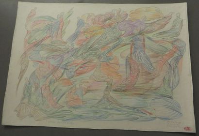 Jos DECOCK (1934-2010) Vision slovaque, 1994

Crayon de couleurs sur papier japon,...