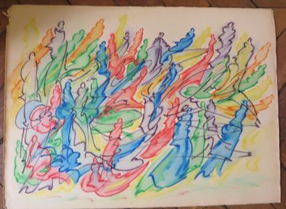 Jos DECOCK (1934-2010) Etoiles filantes, 1987

Encre de couleurs sur papier signé,...