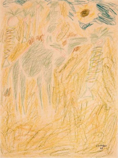 Jean Dubuffet (1901-1985) 

BEDOUIN SUR SON CHAMEAU, 1948 (JANVIER 1948)

Crayons...