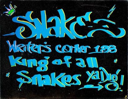 SNAKE ONE (Américain) 

Writers Corner, 2007

Acrylique et marqueur sur toile, datée...