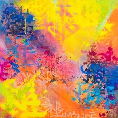 MONDE (Français, né 1985) 

Full Colors, 2015

Peinture aérosol et acrylique,

encre...