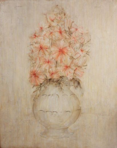 MATTON Charles (1931-2008) 
Bouquet de fleurs, 1958
Huile sur toile, datée et signée...