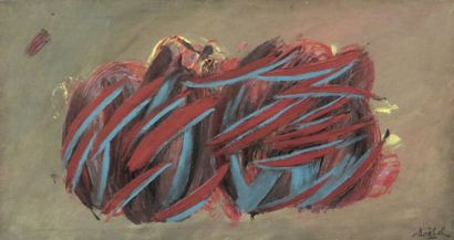 STROËBEL Edgar (1909-2001) 
Composition abstraite
Huile sur toile, signée en bas...