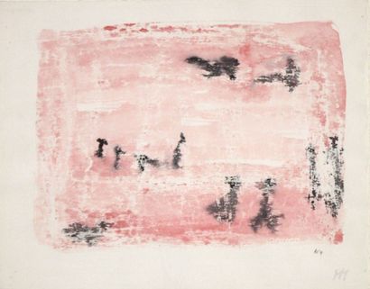 MICHAUX Henri (1899-1984) 
Sans titre, 1981-1982
Aquarelle sur papier signé en bas...