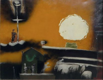 ACKERMAN Paul (1908-1981) 
Préparation d'un voyage
Huile sur toile, signée en bas...