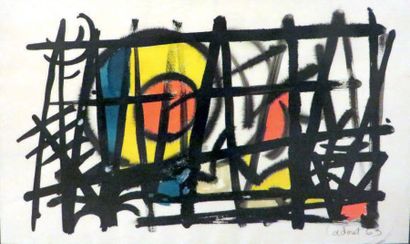 CADORET MICHEL (1912-1985) 
Composition abstraite, 1963
Gouache sur papier, signé...