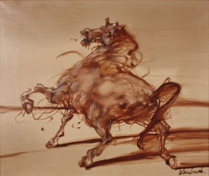 WEISBUCH Claude (1927-2014) 
Au galop, vers 1970
Huile sur toile, signée en bas à...