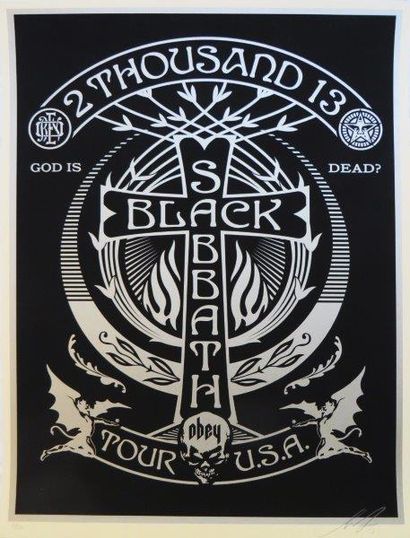 PRINT OBEY Black Sabbath Cross – Silver/ Black , 2013

Sérigraphie sur papier daté...