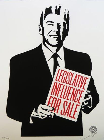 PRINT OBEY Legislative Influence For Sale, 2011

Sérigraphie en couleurs sur papier...