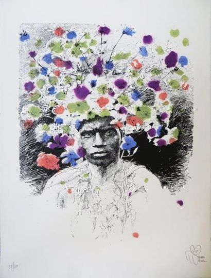 PURE EVIL (Britannique, né en 1968) Portrait

Sérigraphie en couleurs sur papier...