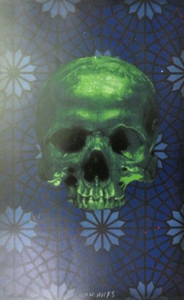 LOGAN HICKS (Américain, né en 1973) Skull

Pochoir sur papier, signé en bas au centre

Stencil...