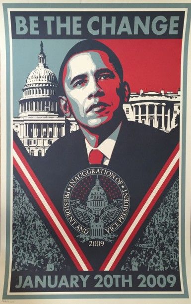 SHEPARD FAIREY (Américain, né en 1970) Obama - Be The Change, 2009

Sérigraphie en...